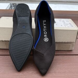Rothy's Women's Black Flats with Blue Accent